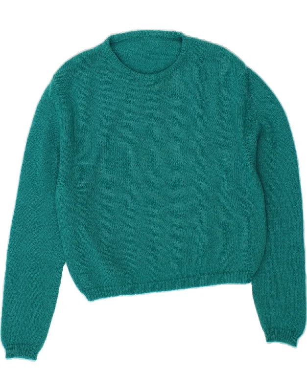 VINTAGE Womens Crew Neck Jumper Sweater UK 12 Medium Turquoise Fleece Sweater Nylon Polyester VINTAGE Womens Crew Neck Jumper Sweater UK 12 Medium Turquoise Fleece Sweater Nylon Polyester