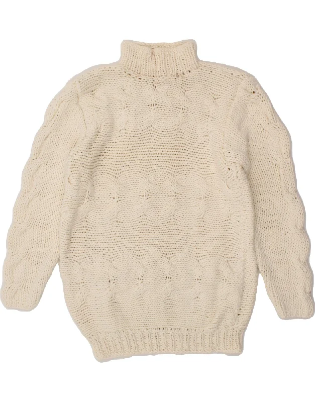 VINTAGE Womens Turtle Neck Jumper Sweater UK 12 Medium White Silk Blend Satin Velvet VINTAGE Womens Turtle Neck Jumper Sweater UK 12 Medium White Silk Blend Satin Velvet