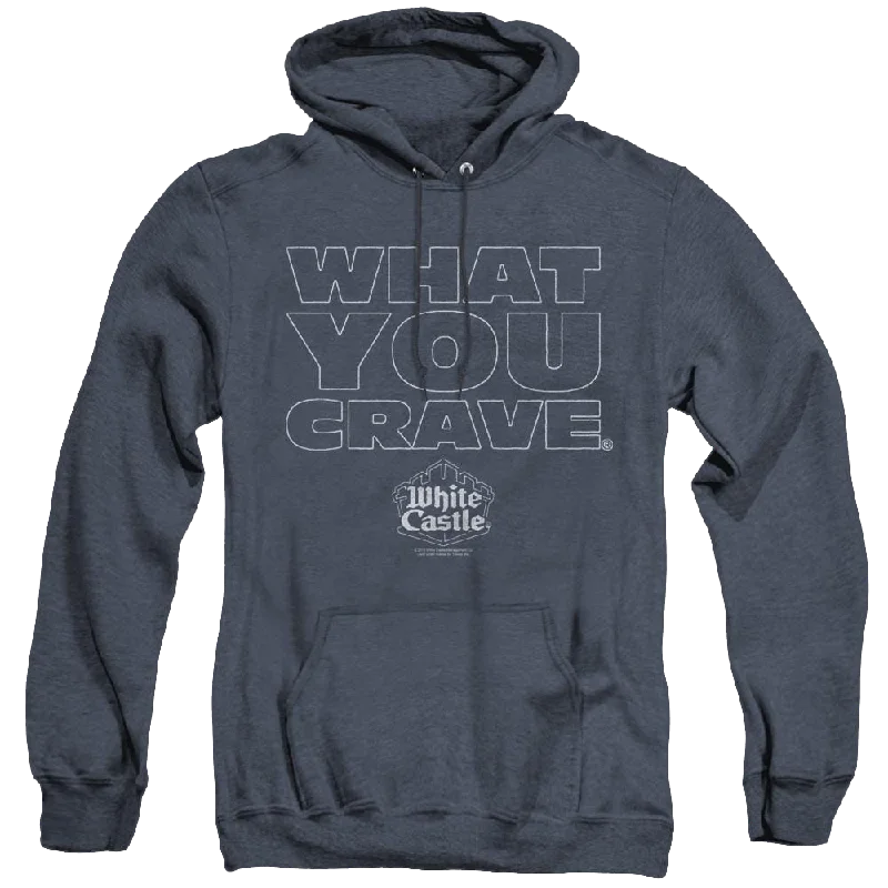 White Castle Craving - Heather Pullover Hoodie Cap Sleeve Casual