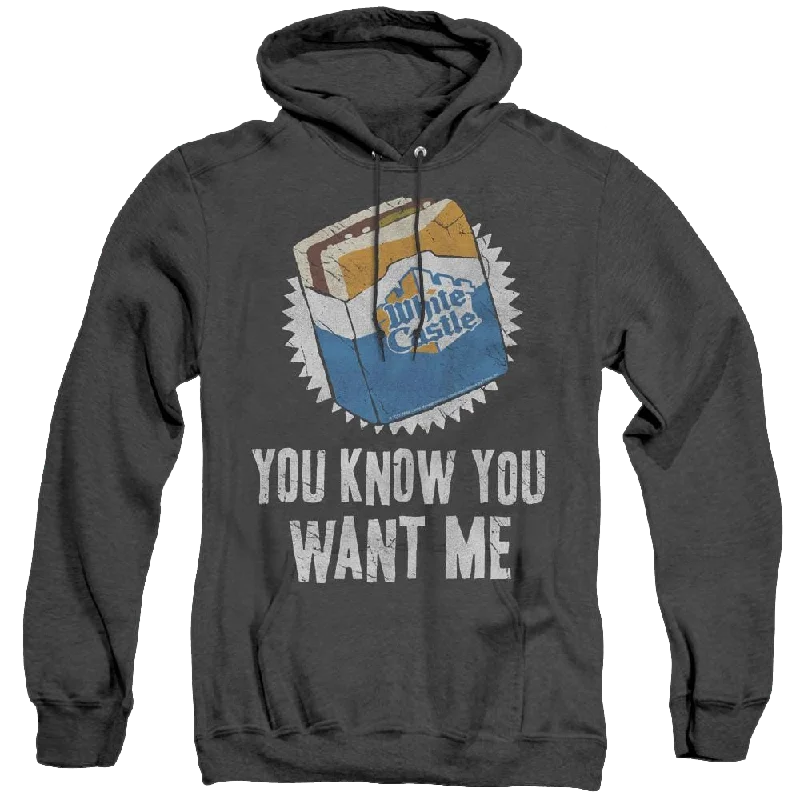 White Castle Want Me - Heather Pullover Hoodie Cold Shoulder Design