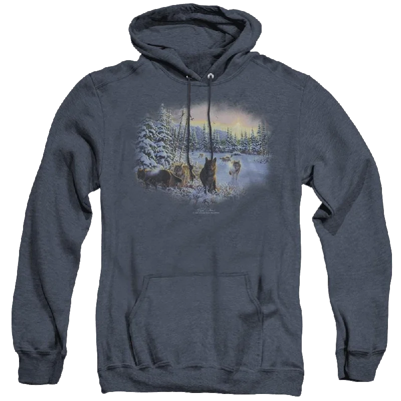 Wild Wings Hunters Moon The Spoils - Heather Pullover Hoodie Bishop Sleeve Elegant
