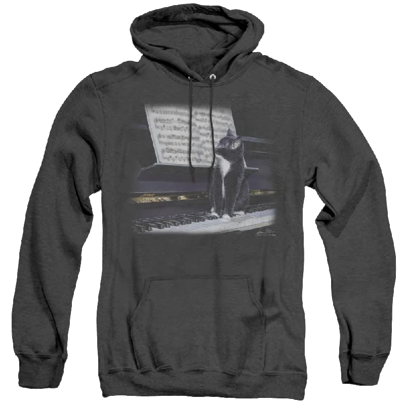 Wild Wings Kitten On The Keys - Heather Pullover Hoodie Box Sleeve Comfort