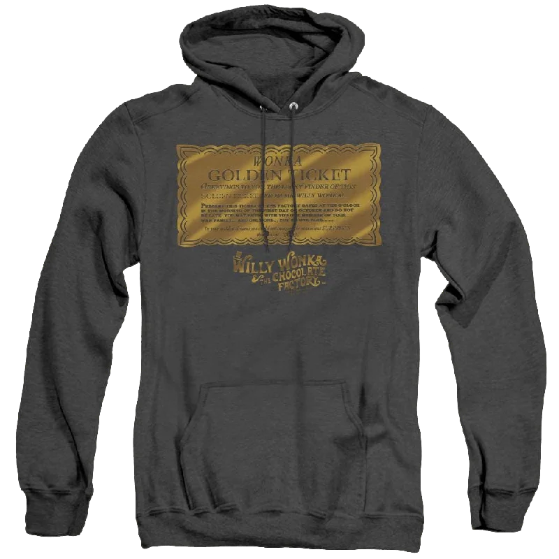 Willy Wonka And The Chocolate Factory Golden Ticket - Heather Pullover Hoodie Boyleg Sleeve Pullover