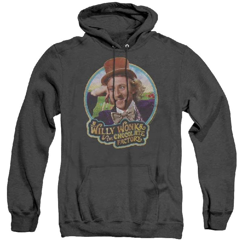 Willy Wonka And The Chocolate Factory Its Scrumdiddlyumptious - Heather Pullover Hoodie Cap Sleeve Casual