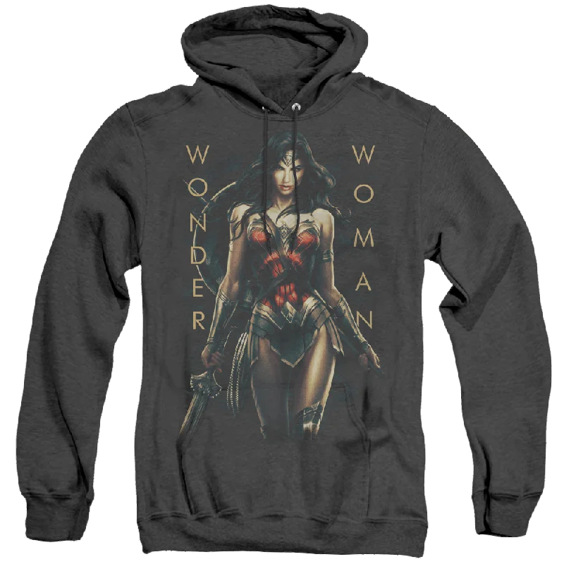 Wonder Woman Movie Armed And Dangerous - Heather Pullover Hoodie Alpaca Blend Soft