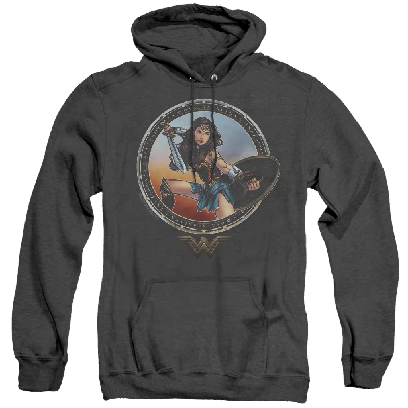 Wonder Woman Movie Battle Pose - Heather Pullover Hoodie Seamless Knit Pullover