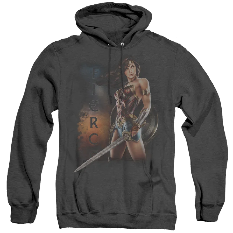 Wonder Woman Movie Fierce - Heather Pullover Hoodie Textured Knit Design