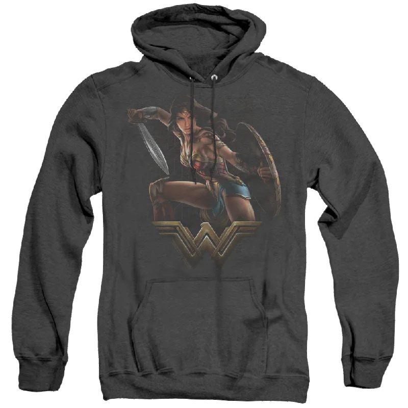 Wonder Woman Movie Fight - Heather Pullover Hoodie Short Sleeve Top