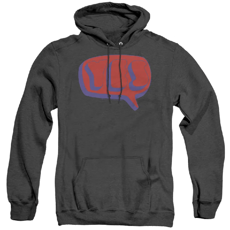 Yes Word Bubble - Heather Pullover Hoodie Crew Neck Wool