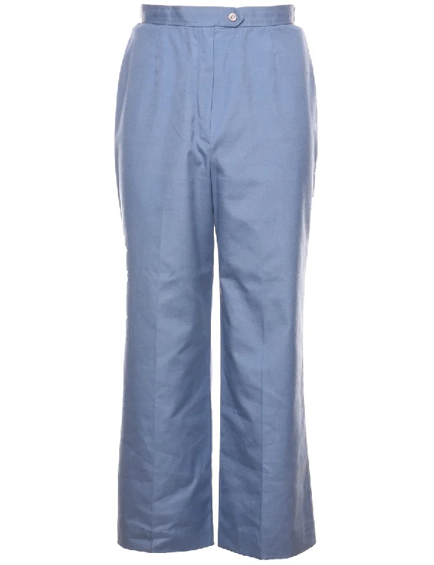 Aqua Blue Flared Leg Trousers - W28 L29 Trousers Seasonal Trendy