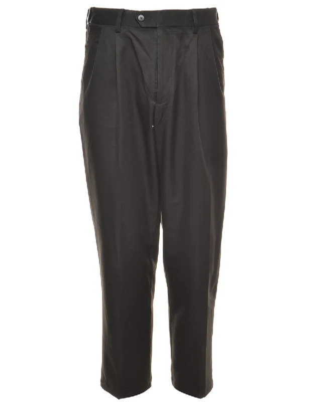 Beyond Retro Reworked Lewis Cropped Smart Trousers - W34 Trousers Low Rise Relaxed