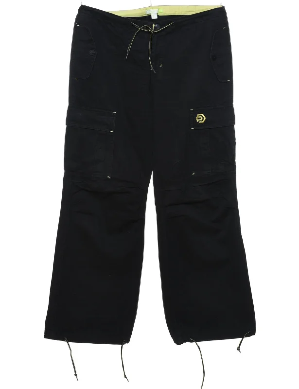 Black Cargo Trousers - W34 L30 Trousers versatile all-occasion
