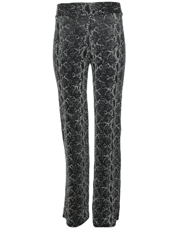 Black & Grey Casual Y2K Trousers - W22 L34 Trousers Trousers Formal