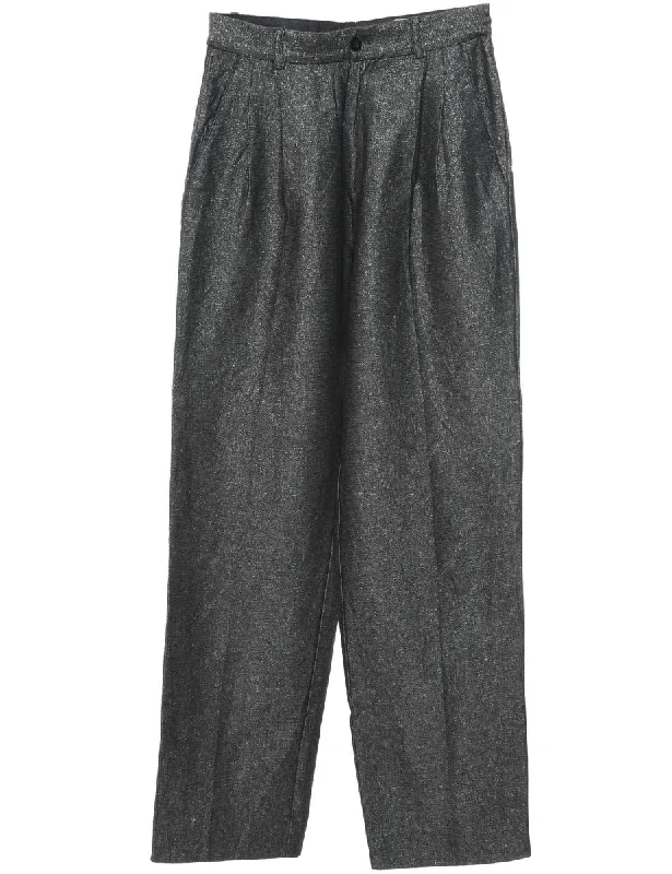 Black & Silver Sparkly 1990s Trousers - W28 L33 Trousers Formal Black
