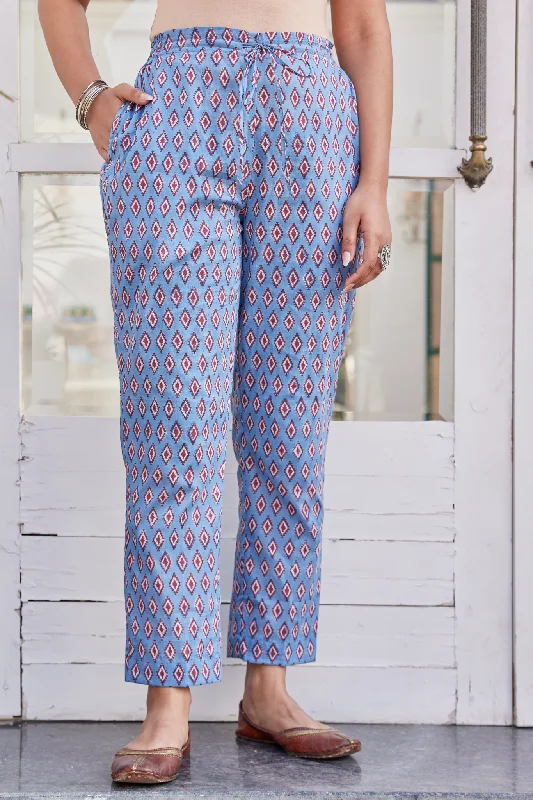Diamond Hand Block Print Ethnic Trouser With Pockets Trousers Review Highly