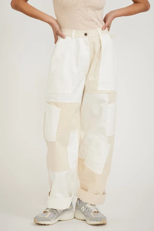 Freedom Flight Trousers Off White Trousers Leather Faux