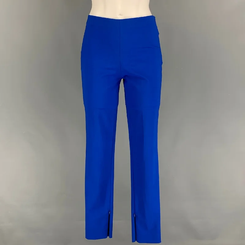 LA PERLA Size 2 Cobalt Virgin Wool Narrow Leg Dress Pants