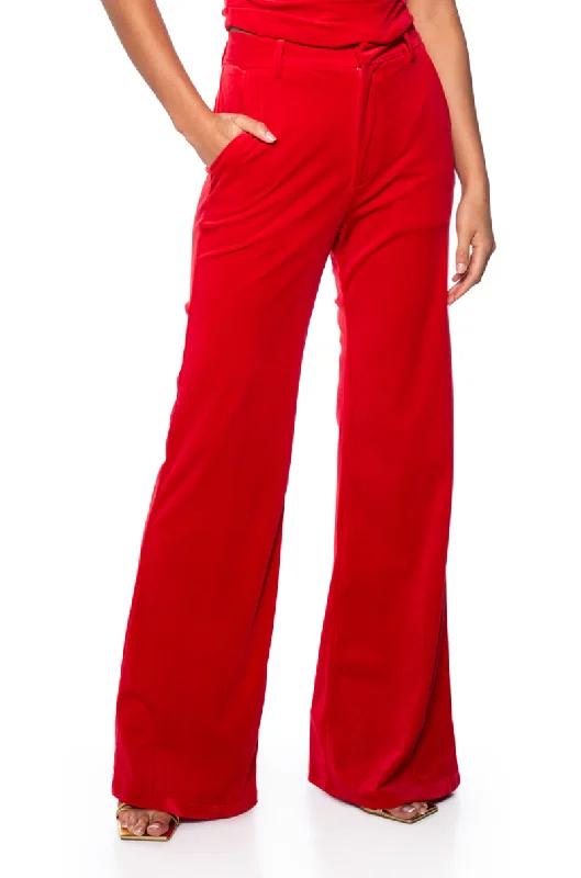 NIGHT MOVES VELVET WIDE LEG TROUSER Trousers Occasion Special