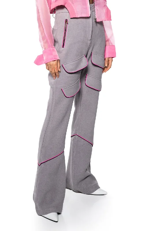 PINK FRIDAY KNIT FLARE TROUSER Trousers Top Rated