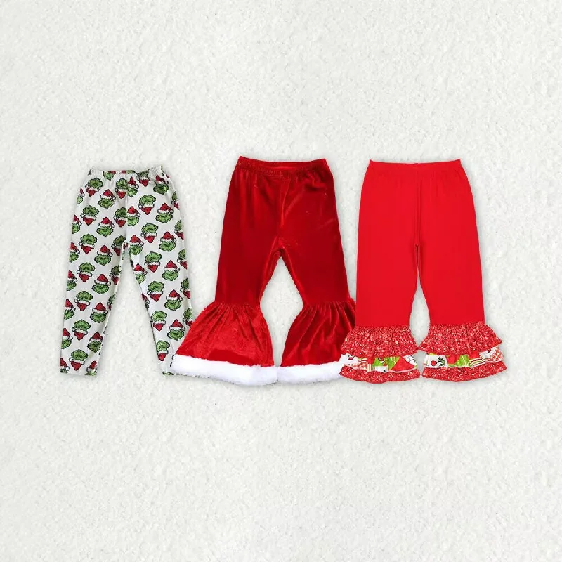 RTS NO MOQ A3-14 A4-10 P0358  Christmas mood trousers Trousers Palazzo Wide Leg