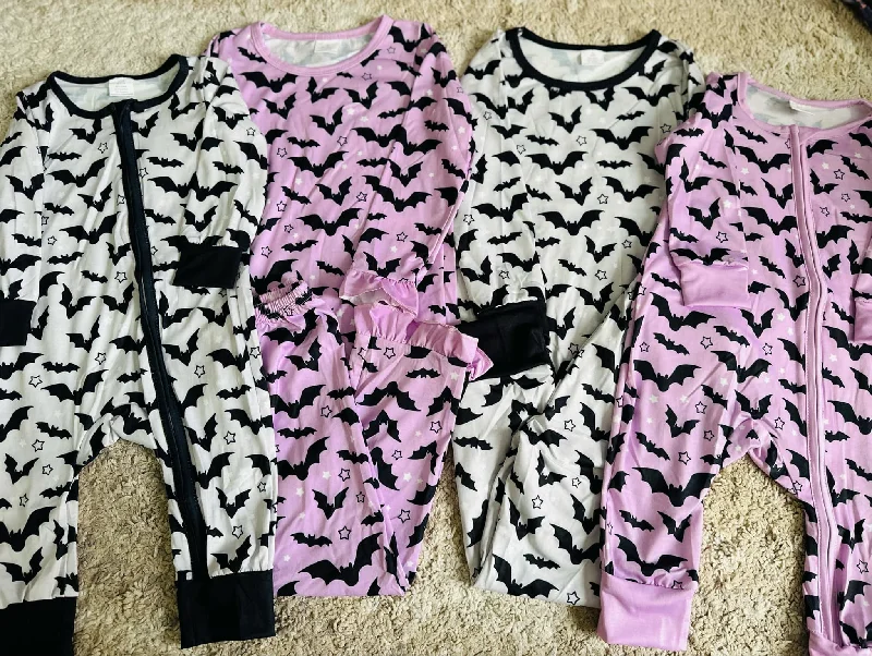 RTS NO MOQ GLP1268 Modal Halloween bat purple lace long-sleeved trousers pajamas set bamboo fabric Trousers Office Stylish RTS NO MOQ GLP1268 Modal Halloween bat purple lace long-sleeved trousers pajamas set bamboo fabric Trousers Office Stylish