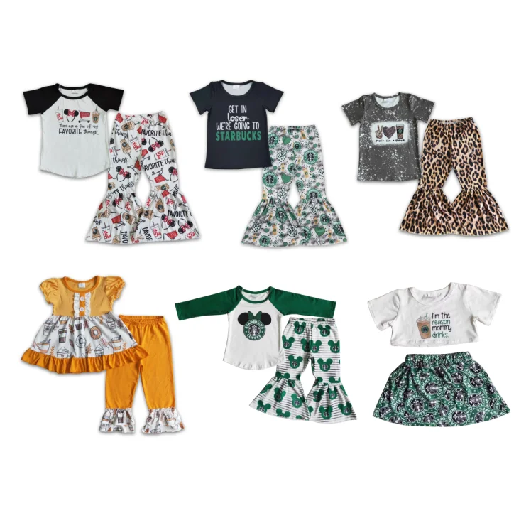 RTS NO MOQ ETA 5-7DAYS GSPO0391 Girls  short-sleeved trousers Trousers Summer Linen