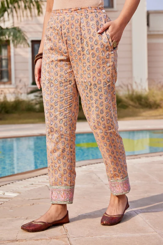 Sanganeri Hand Block Paisley Print Ethnic Trouser Trousers practical durable