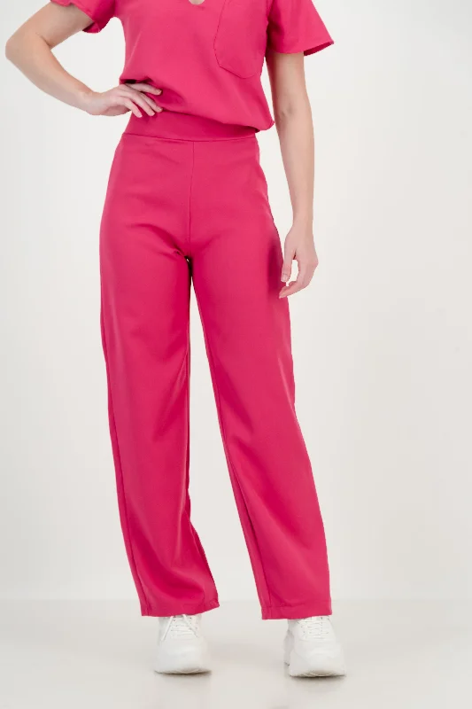 Women's Kyoto High Waist Trousers - Cerise Pink Trousers Fleece Cozy