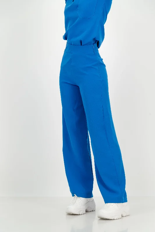 Women's Kyoto High Waist Trousers - Venice Blue Trousers Striped Patterned