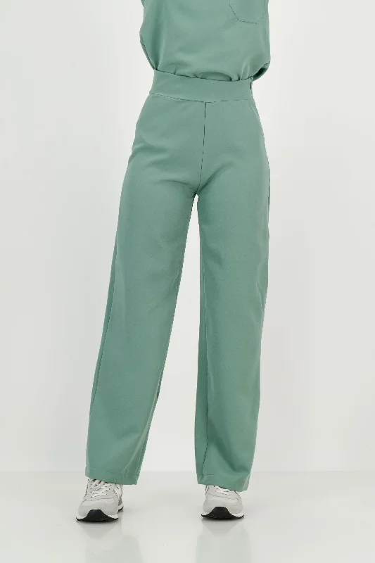 Women's Kyoto High Waist Trousers - Sage Green Trousers Plaid Checkered