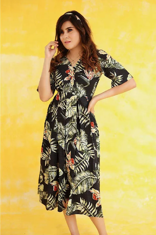 Adaara Linen Box Pleat Dress