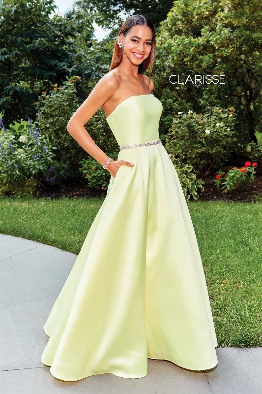 Clarisse -3739 Strapless Mikado A-Line Prom Dress