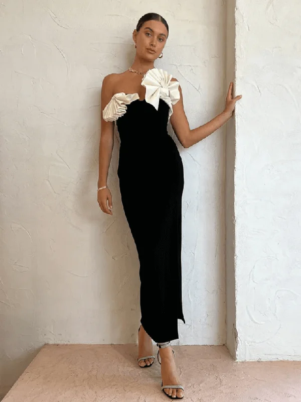 Elegant Strapless Black Bandage Dress
