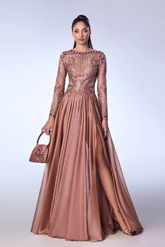Embroidered bodice mousseline dress