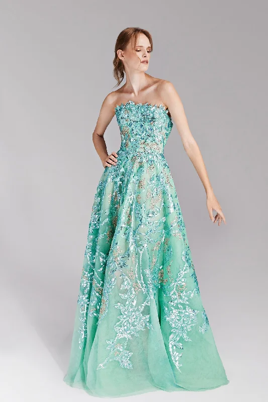 Fully embellished strapless dress
