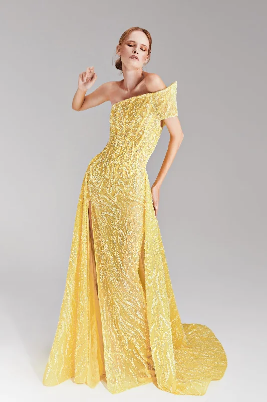 Fully embroidered dress with overskirt