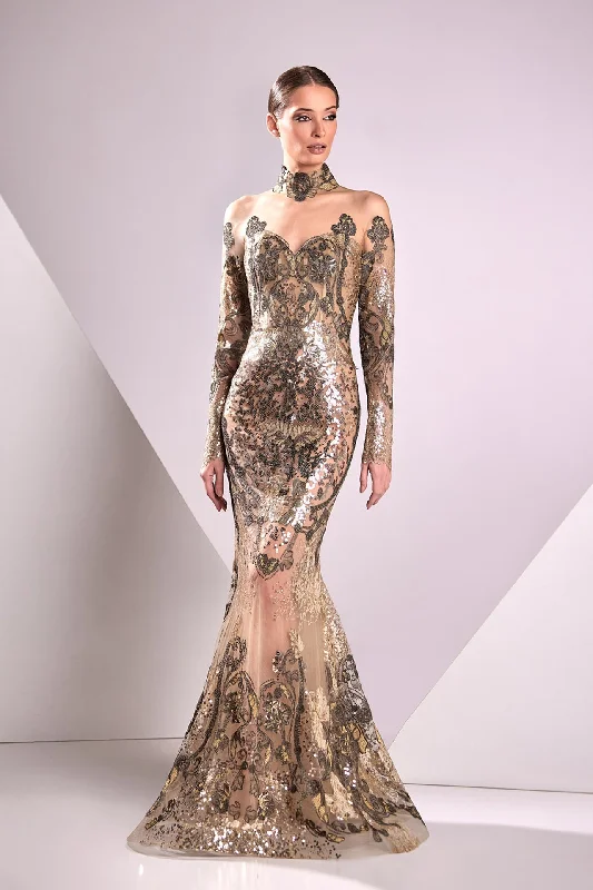 Fully embroidered mermaid dress