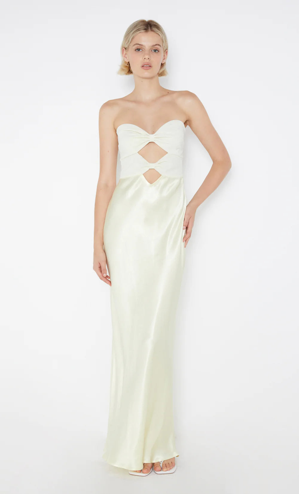 Halle Strapless Dress Ice Yellow