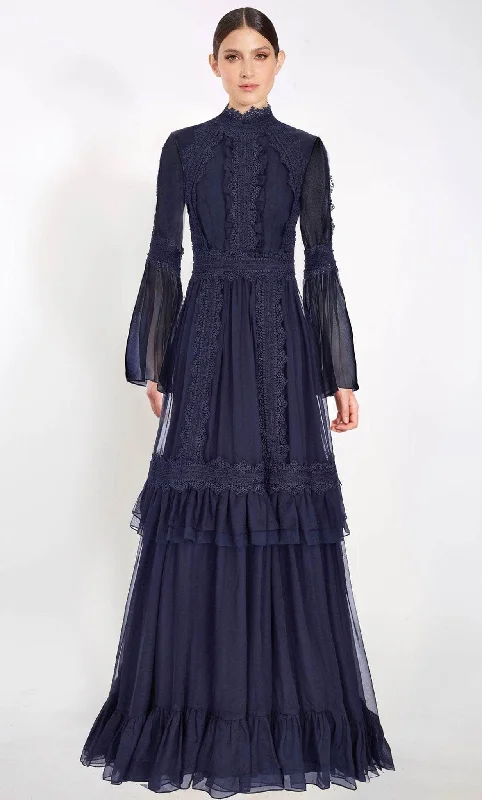 Janique 22102 - Bell Sleeve Lace Evening Gown
