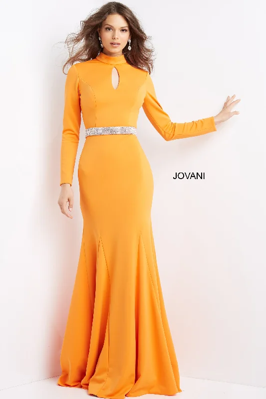 Key Hole Neckline Open Back Prom Dress By Jovani -07392