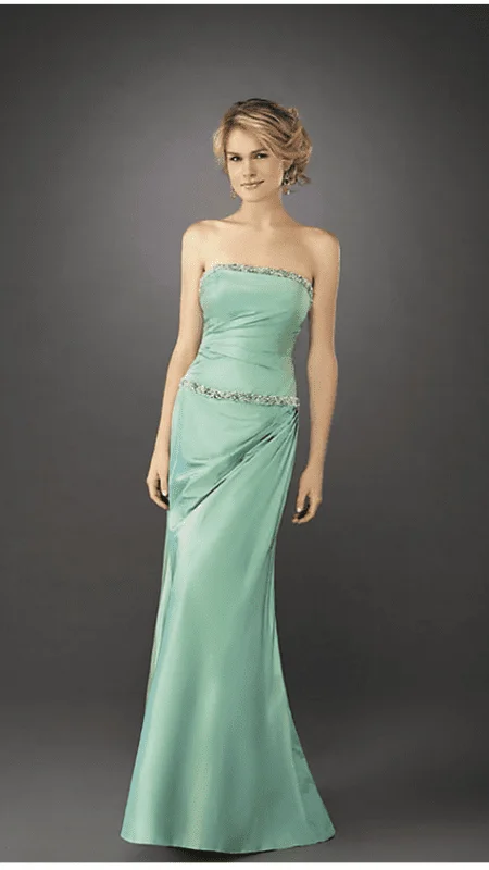 La Femme - 12525 Beaded Strapless Ruche-Textured Trumpet Gown
