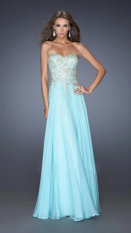 La Femme - 20114 Long Embellished Strapless Dress
