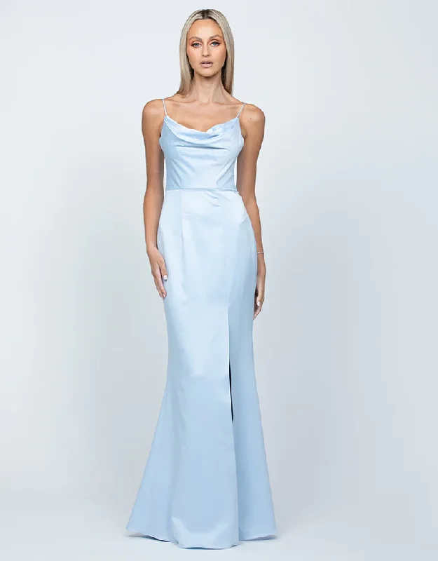 Lana Cowl Gown in Sky Blue