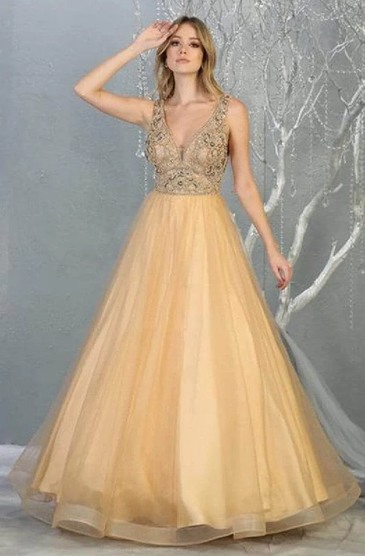 May Queen RQ7860 - Embellished A-line Prom Dress