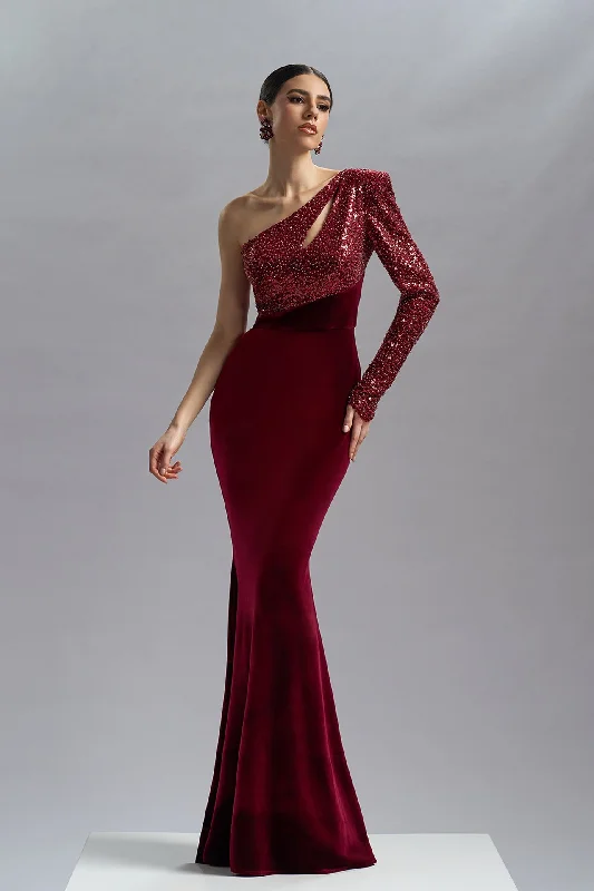 Sequins and velvet mermaid dress