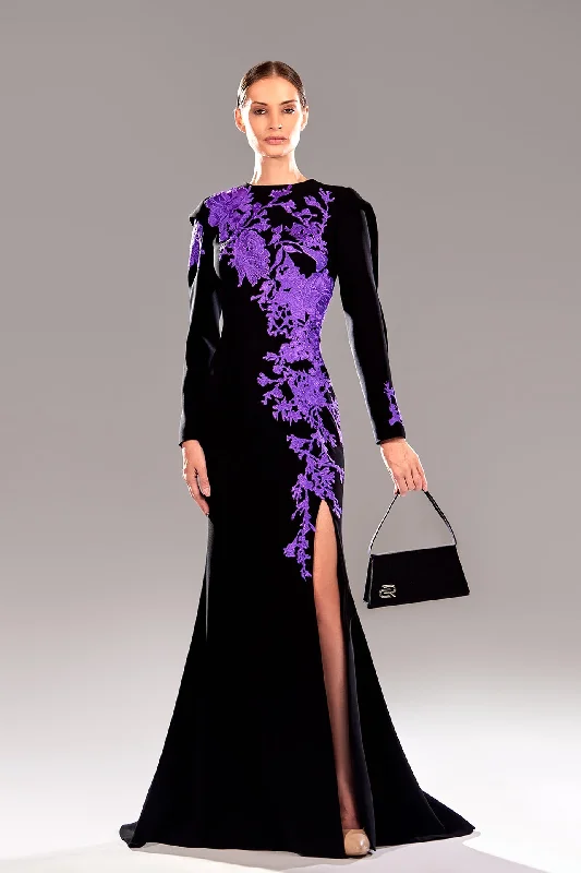 Side slit crepe dress