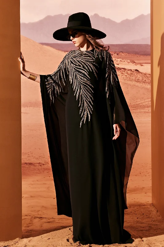 Silk embroidered kimono-like dress