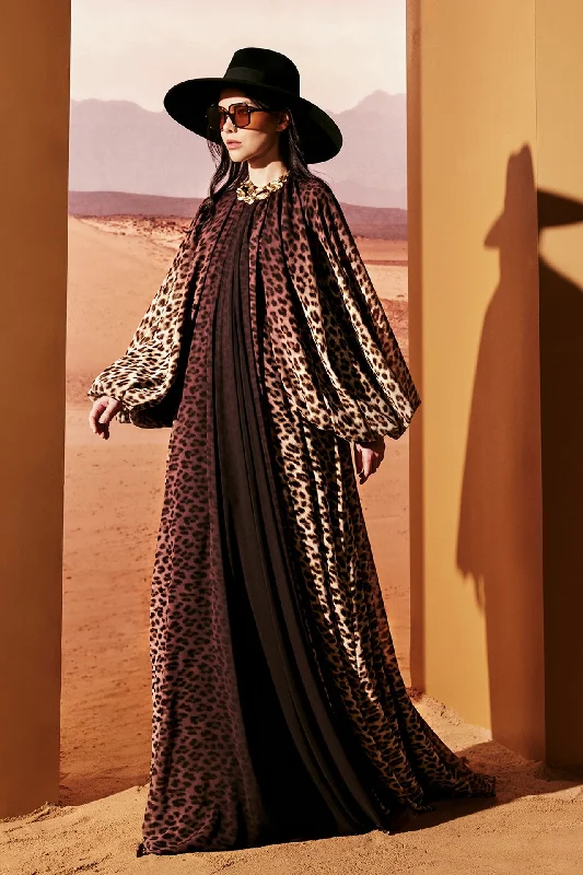Silk georgette flowy printed dress