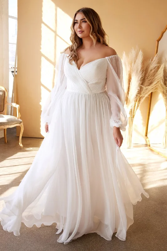 Sweetheart A-Line Curved Dress By Cinderella Divine -CD243WC